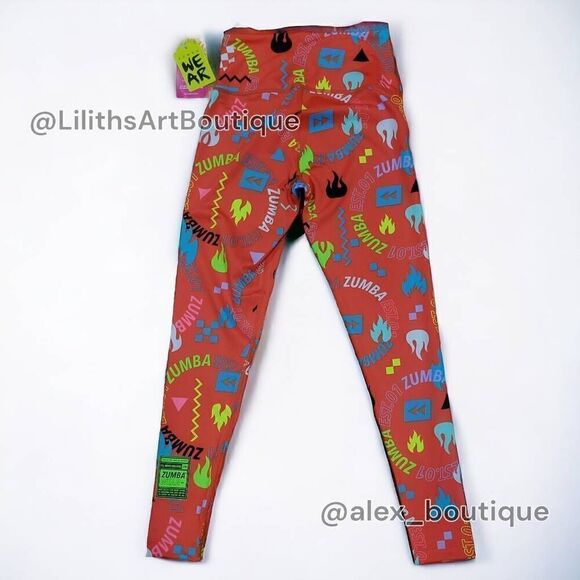 Zumba Fuego High Waisted Leggings Cha Cherry Size XS (E040) - Picture 4 of 7